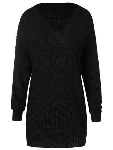 Stylish Surplice Chunky Sweater