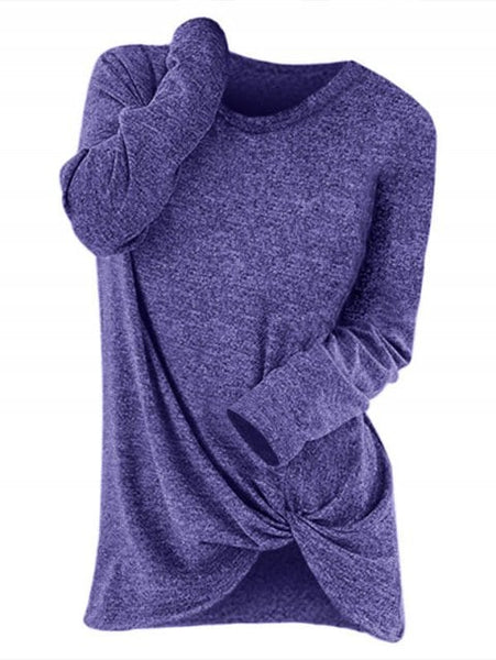Trendy Neck Knotted Pullover Sweater