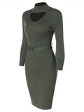 Stunning Belted Bodycon Pencil Dress