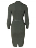 Stunning Belted Bodycon Pencil Dress