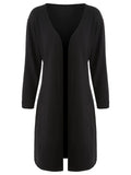 Graceful Front Side Slit Long Cardigan