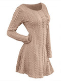 Marvelous Sleeve Cable Knit Tunic Sweater Dress