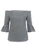 Fashion  The Shoulder Striped Tee