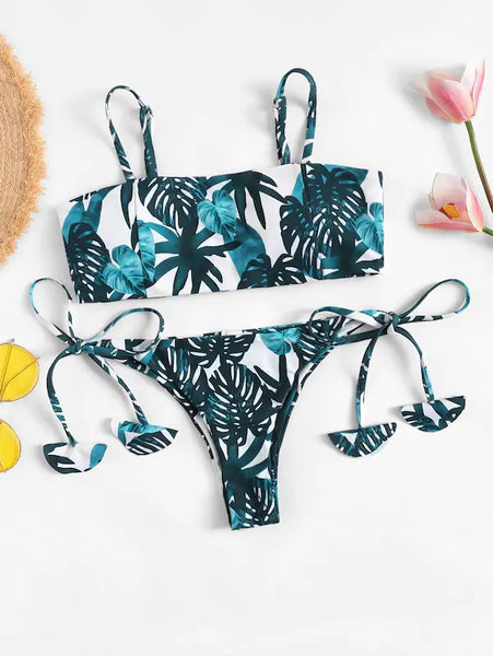 Print Tie Underwire Bikini Set – Ncocon