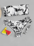 Coco Palm Print Cut Bikini Set