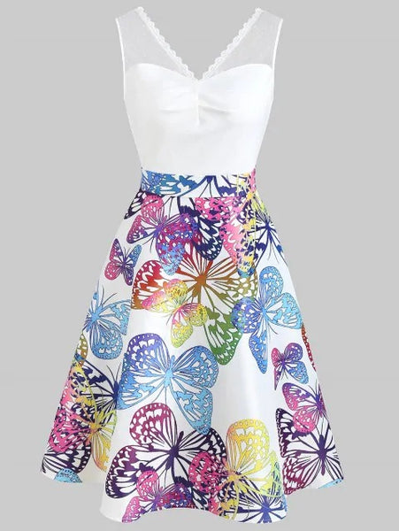 Amazing Printed High Waist Sleeveless Dress