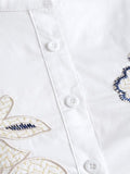 Classic Embroidered Smock Mini Shirt Dress