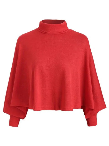 Unique Turtleneck Poncho Sweater
