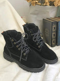 Delicate Heel Lacing Short Boots