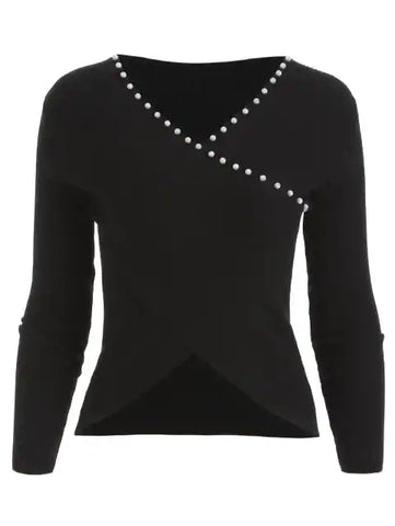 Popular Embellished Crossover Sweater