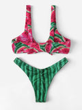 Watermelon Front Knot Bikini