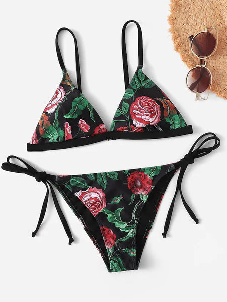 Flower String Bikini Set 