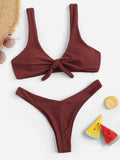 High Leg Knot Bikini Set