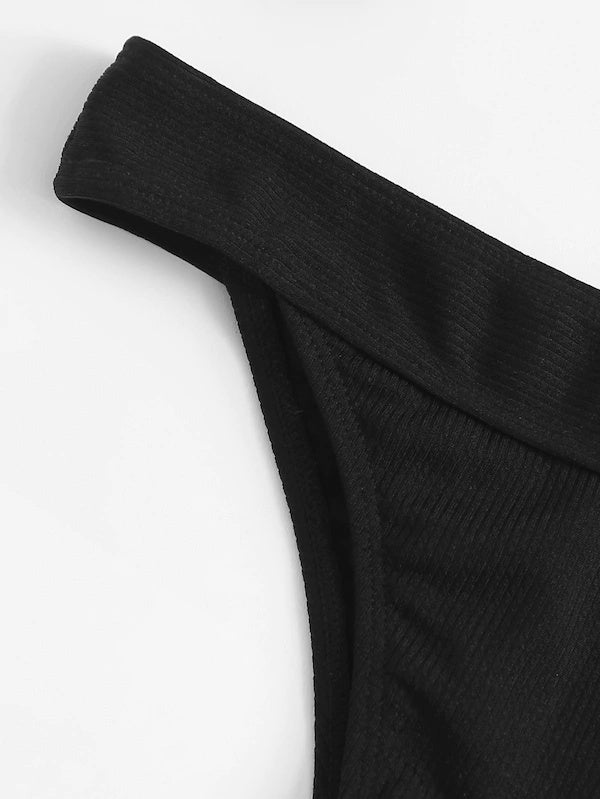 Black Cutout Halter Wrap Bikini Set – Ncocon