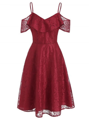 Cute Mesh High Waist A Line Dress