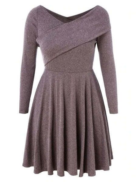 Plus Size Embellished Fit and Flare Dress