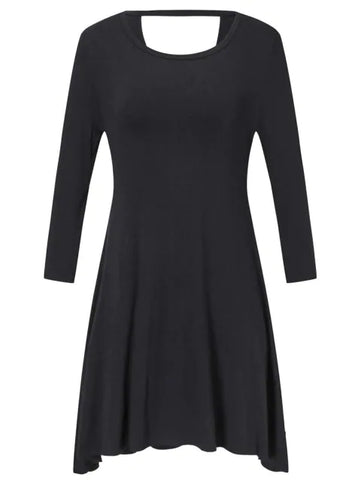 Queenly Plus Size Back Cut Out Shift Dress