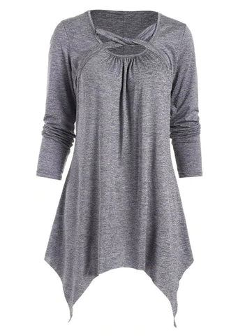 Fashion  Hem Twisted Strap Mini Dress