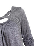 Fashion  Hem Twisted Strap Mini Dress