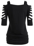 Graceful Cut Lacerated Sleeve T-shirt