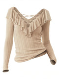 Romantic Long Sleeve Pullover Sweater