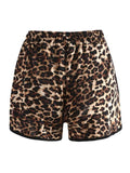 Vintage  Drawstring Leopard Shorts
