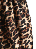 Vintage  Drawstring Leopard Shorts