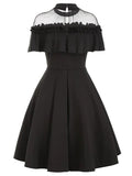 Romantic Panel Ruffle Flare Dress
