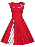Unique Embellished Polka Dot Sleeveless Dress