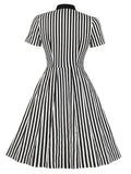 Stylish Tie Striped Vintage Dress
