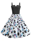 Glamorous Dot Flower A Line Vintage Dress