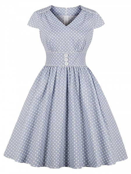 Elegant  Dot Piping Vintage Dress
