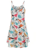 Plus Size Dinosaur Print Ruffled Dress With Twist Top