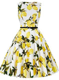 PEAR BLOSSOM SLEEVELESS SHORT VINTAGE DRESS