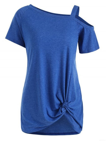 Graceful Cold Shoulder Tunic Tee