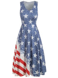 American Flag Plus Size A Line Dress