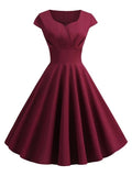 Fashion  Neck Vintage Fit and Flare Dress