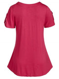 Graceful Curved Buttoned Casual Tunic Tee