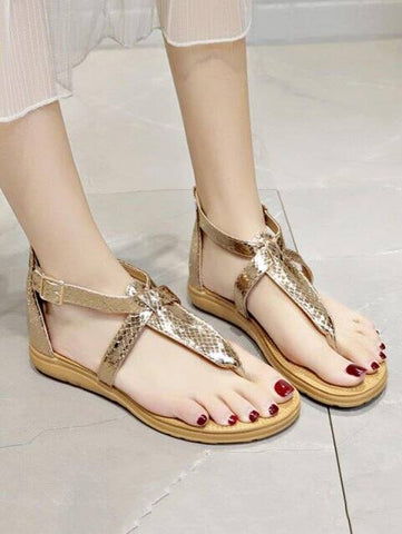 Cheap Animal Print Toe Post Sandals