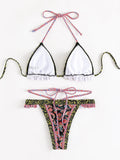 HALTER SWIMSUIT YELLOW STRAP BIKINI