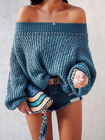 Latest Knitting Puff Sleeves Sweater Tops