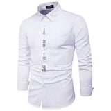  Designer Dress Shirt for Men Slim Fit Letter Printing Bussiness Casual