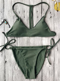 T Back Bralette String Bikini Set