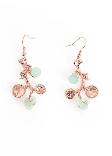 Fashion Glamorous Alloy & Resin Earrings With Shining Rhinestones For Your Party