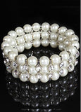 Trendy Bracelets With Rhinestones & Pearls Elegant Alloy 