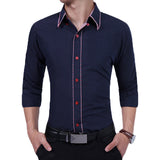Long Sleeve Button Down Designer Dress shirt for Men Bussiness Casual Slim Fit Solid Color 