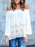 Stylish Off-the-shoulder Long Sleeves Blouse&shirt Tops
