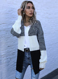 CONTRAST STITCHING CARDIGAN V-NECK SWEATER