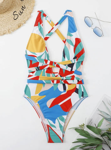 WOMEN PRINTED ONE-PIECE SEXY BIKINI