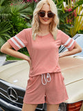 ROUND NECK SHORT SLEEVES TOP SHORTS SUIT